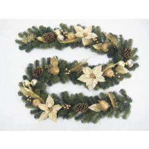  Holiday Living 9 Artificial Garland with Gold Accents 