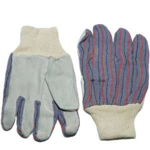  Leather Palm Knit Wrist Work Gloves Dozen