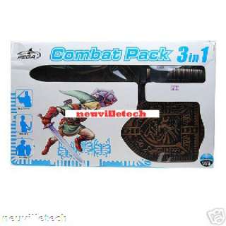 COMBACT PACK 3IN1 COLTELLO SCUDO SPADA PER NINTENDO WII  