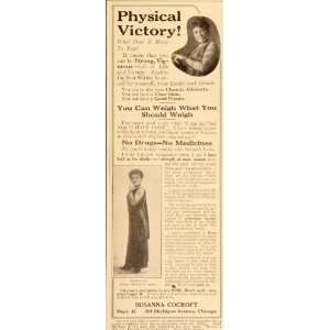 1916 Quackery Ad Susanna Cocroft Diet Weight Health   Original Print 