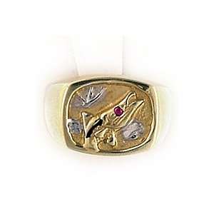   Reyes del Mar 14K Gold Opal Sports Band Snook Ring