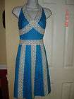   Blue & White Halter Top Dress by Willi Smith, SZ 6, Work, Date, etc