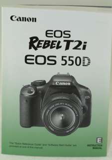 Canon EOS DIGITAL REBEL T2i 550D genuine owners manual 100 pages NEW