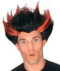 adult mens fire storm rad spiked spikey red wig costume