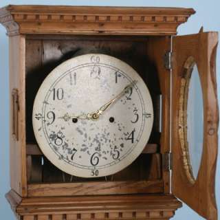 Antique Danish Pine Carved Grandfather Clock c.1820 from Denmark 
