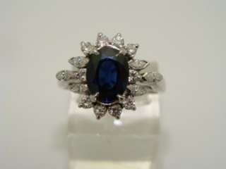   Diamond & Sapphire Princess Di and Kate Middleton Style Royalty Ring