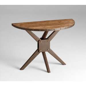  Cyan Design 05068 Raw Iron and Natural Wood Kell Console 