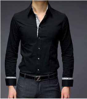 606 Mens Slim Luxury Premium Casual Dress Shirts 2Color  
