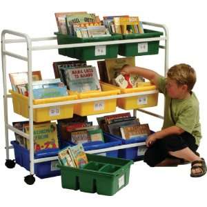    Leveled Reading Book Browser Cart   Nine Book Tubs