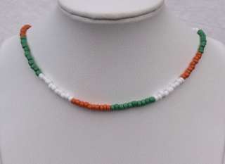 IRISH Pride Choker Opaque Glass Beads Anklet Bracelet  
