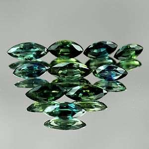 Natural 3.13ct Blue Green Sapphire 6x3 Marquise VVS 10pcs Loose Stones 