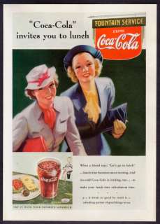 1937 women going to lunch Coca Cola vintage print ad  