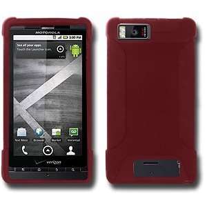 Amzer Silicone Skin Jelly Case Maroon Red For Verizon Motorola Droid X 