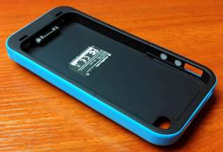 Mophie Juice Pack Plus External 2000mah case for iPhone 4/4S BLUE 