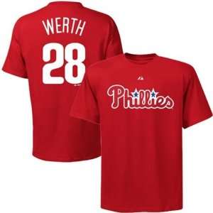  Jayson Werth Philadelphia Phillies Red Name and Number T 