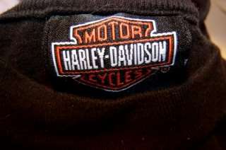 HARLEY DAVIDSON Boys Cotton SHIRT Tee Long Sleeve Black Motorcycle 