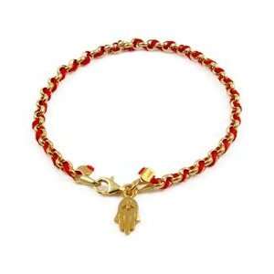 Kabbalah Bracelet and Hamsa Hand in 14K Gold Vermeil, 7 inches by Love 