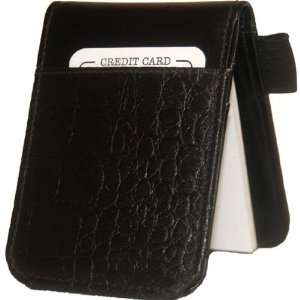  100% Leather Note and Pen Holder Black #596GL Office 