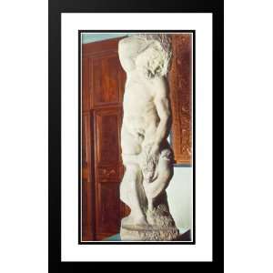  Michelangelo 24x40 Framed and Double Matted Slave (bearded 
