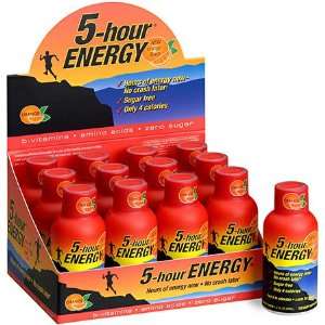 Hour Energy Shot Orange 2 Ounce Bottles   12 Bottles per Package 