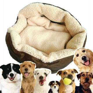 Big Large Luxury Warm Round Unique Soft Pet Dog Cat Puppy Bed USPS 