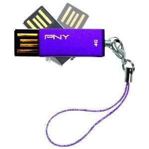  PNY Flash Drive, 2.0 Micro Swivel Attache Plum 
