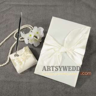 Brilliant Chocolate/White Knot/Red and White Wedding Guest Book Pen 
