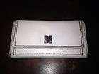BCBG Womens Leather Wallet Whit Used
