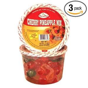   Pineapple Mix, Whole Cherries, Wedged P/A, 16 Ounce Tubs (Pack of 3