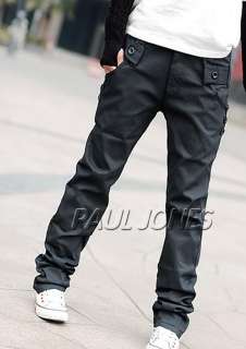Pocket Style New PJ Men’s Long slim fit Causal Pants Trousers Dark 