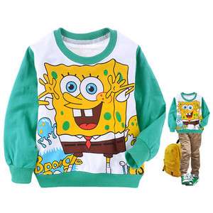   Kids Boys SpongeBob SquarePants T Shirt Coat 2 8 Years W1038  