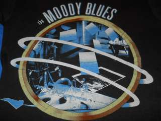 vintage MOODY BLUES 80S LIVE IN CONCERT 2 SIDED BLACK SOFT THIN t 
