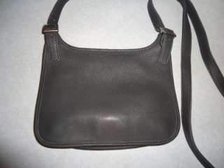   Crossbody Bag, RARE Gray Leather 9142, Vtg Messenger Hippie Flap