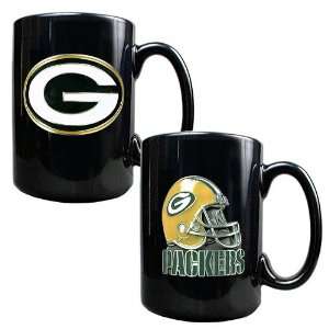   Packers NFL 2pc Coffee Mug Set Helmet/Primary Logo 