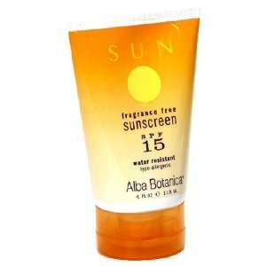  Alba Botanica Sunscreen, SPF 15 , 4 Ounces Beauty