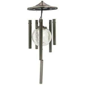    Silver Finish Color Changing Solar Wind Chime