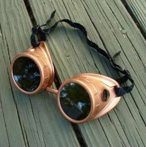 Steampunk Goggles Glasses cyber lens goth F coppercpr RAVE Biker 