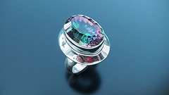 Silver Sterling Ring Rainbow Purple Mystic Topaz Stone  