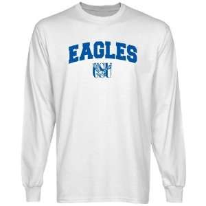  Coppin State Eagles White Logo Arch Long Sleeve T shirt 