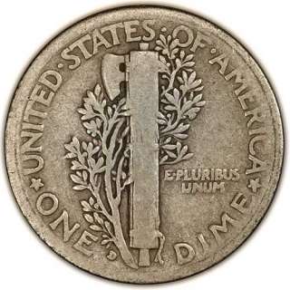 1921 P VG Silver Mercury Dime     