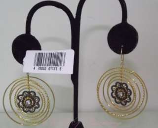 Tri Tone Circles Dangle Earrings NWT Originally $375  