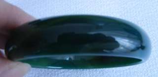 Chinese Green Nephrite Jade Carved Bangle Bracelet  