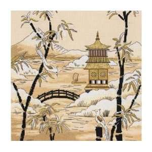   Kimono Pagoda Horizon Counted Cross Stitch Kit Arts, Crafts & Sewing