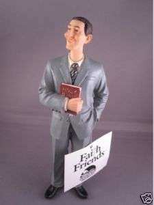 Pastor Reverend Minister Clergy Figurine Bible Suit New  