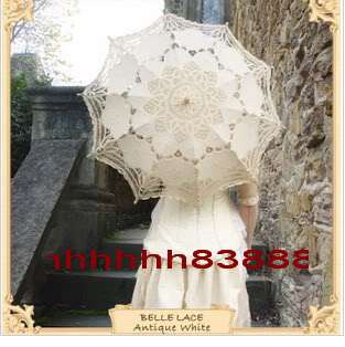 Battenburg Ivory Lace Parasol Umbrella Wedding Bridal  Beige  