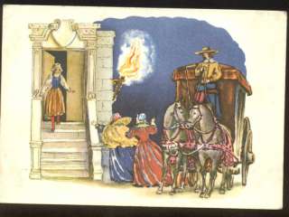 Vintage Perrault Fairy tale Cinderella art postcard  