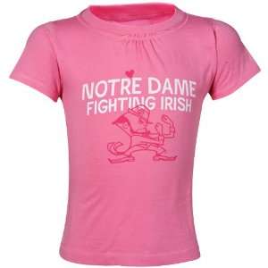  Notre Dame Fighting Irish Toddler Girls Pink Girly T shirt 