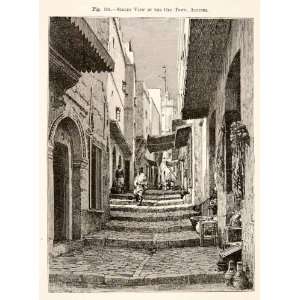   Algiers Mediterranean Casbah Citadel   Original In Text Wood Engraving