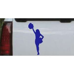 Cheerleader Sports Car Window Wall Laptop Decal Sticker    Blue 16in X 