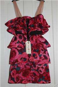 LANVIN for H&M Pink Floral Ruffle Cocktail Dress NWT  